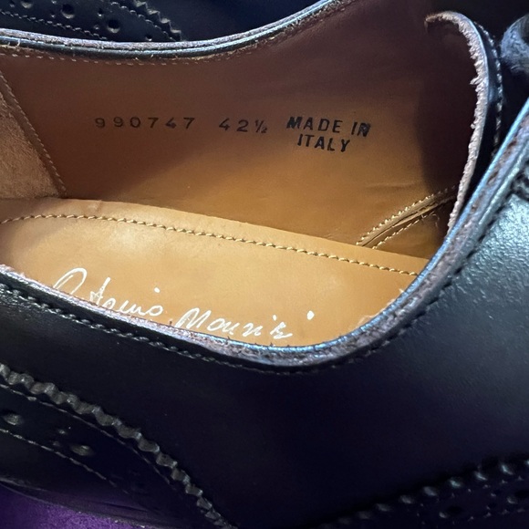 Antonio Maurizi Men's Leather Wingtip Oxfords US 9 1/2: EU 42 1/2 - Dark Coffee - Picture 3 of 10